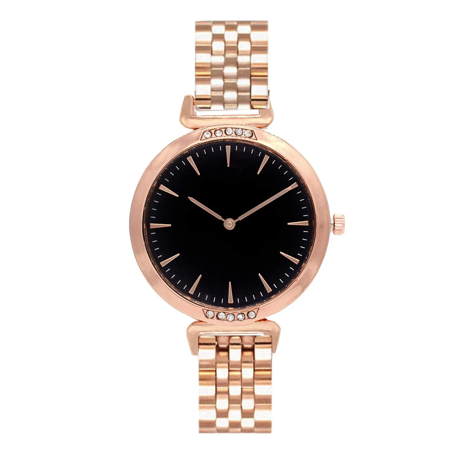 Joker & Witch Petite Black Classic Rosegold Metallic Watch for Women