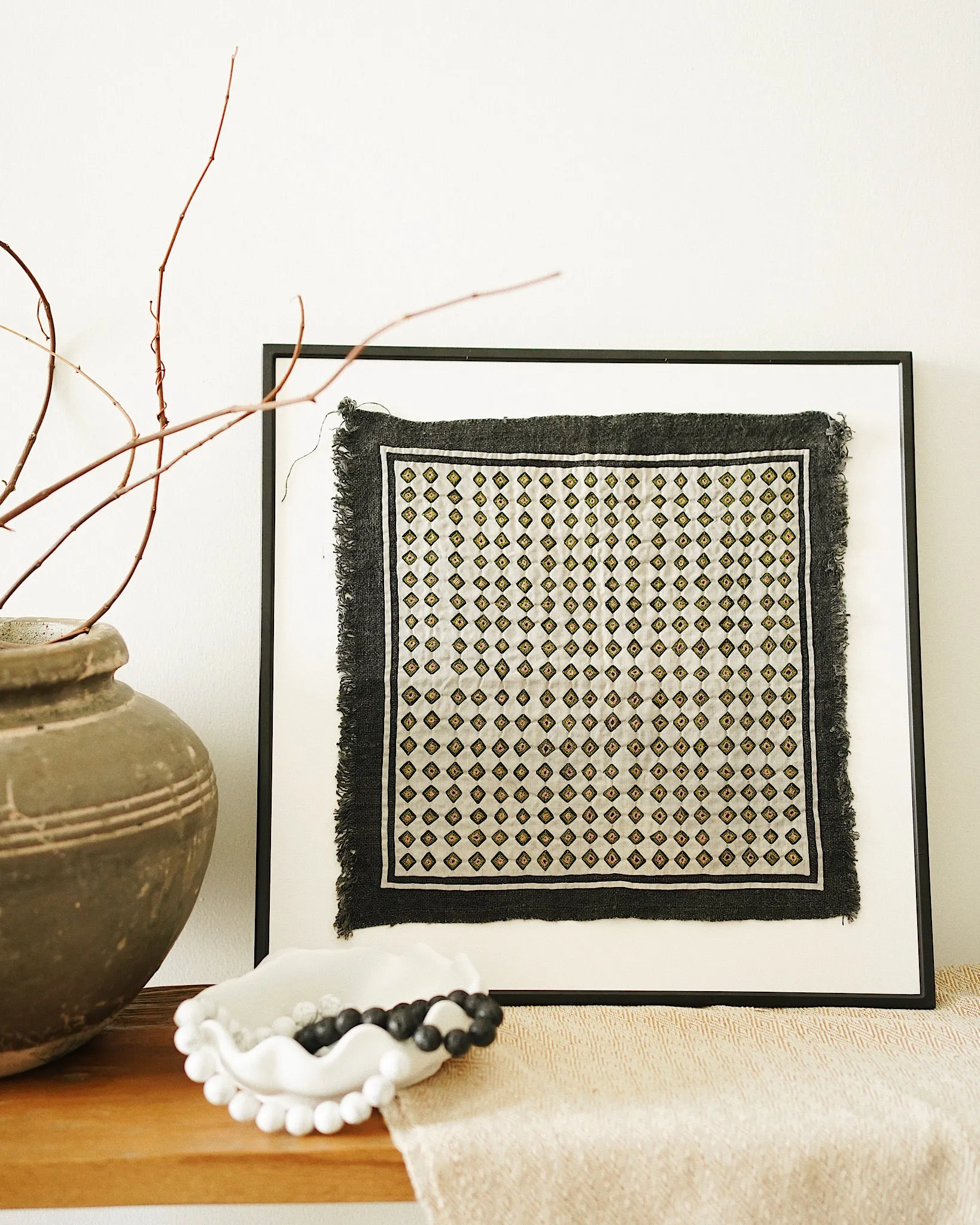 Kim Vintage Hand Embroidered Textile Wall Art By CallaForma