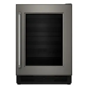 Kitchenaid KUWR204EPA 24" Panel Ready Wine Cellar with Glass Door and Wood-Front Racks