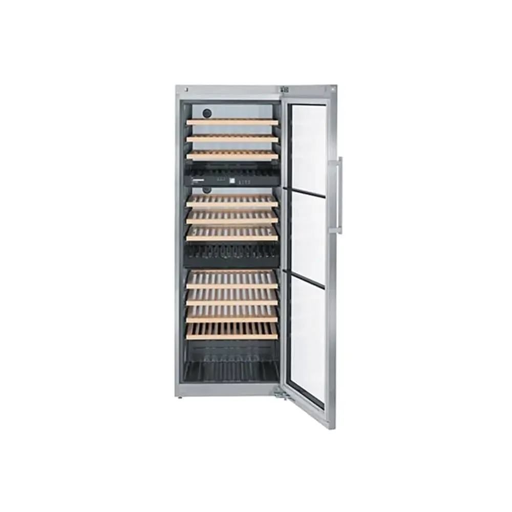 Liebherr WTES5872 Vinidor 503 Litre Multi-Temperature Wine Cabinet, 178 Bordeaux Bottles, 3 Temperature Zones, 70cm Wide - Stainless Steel