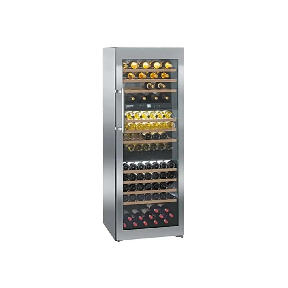 Liebherr WTES5872 Vinidor 503 Litre Multi-Temperature Wine Cabinet, 178 Bordeaux Bottles, 3 Temperature Zones, 70cm Wide - Stainless Steel