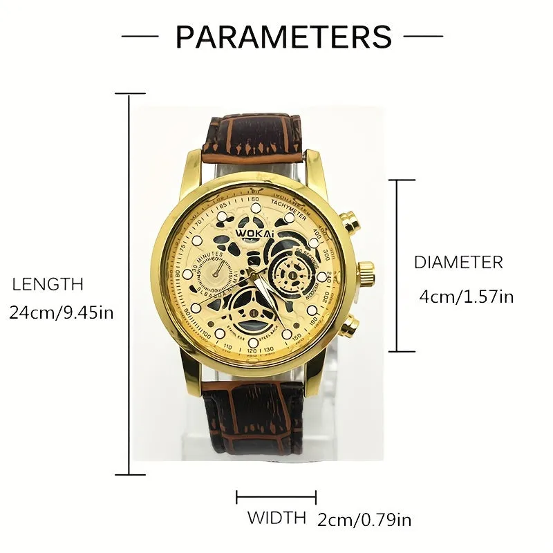 Luxury Business Quartz Hollow Mens Watch Trendy Gift Idea