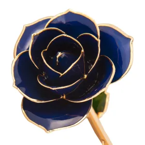 Midnight Blue 24K Gold Dipped Rose