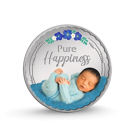 MMTC Gift For Newborn Baby Boy(999.9) 20 Gram Silver Coin (Blue) With certificate