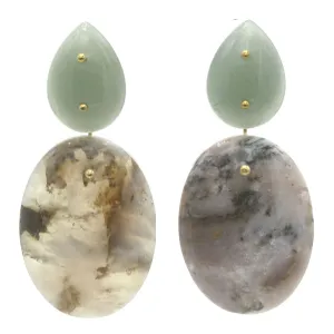 Mobile Earring Green Aventurine Agate