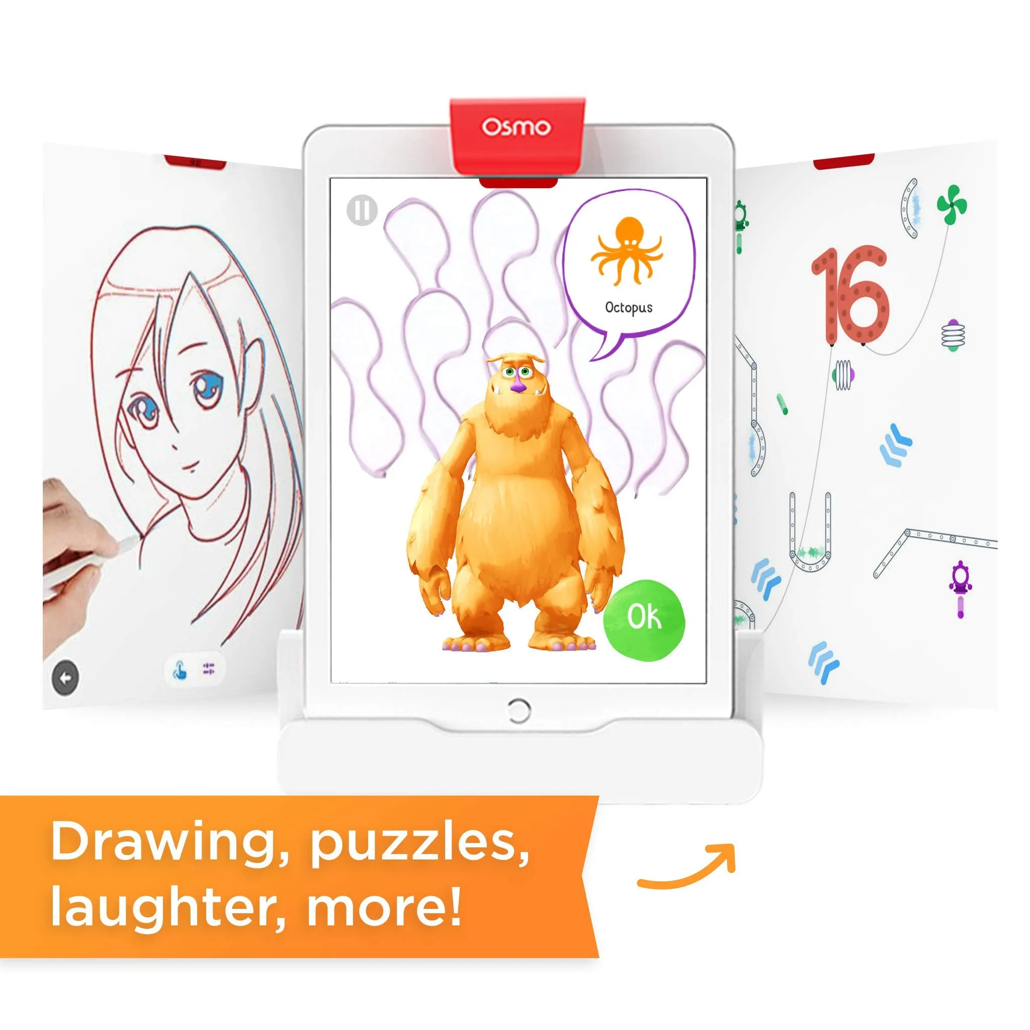 Osmo - Creative Kit for iPad - 3 Hands-On Learning Games - Ages 5-10 - Creative Drawing & Problem Solving/Early Physics - STEM - (Osmo iPad Base Included)