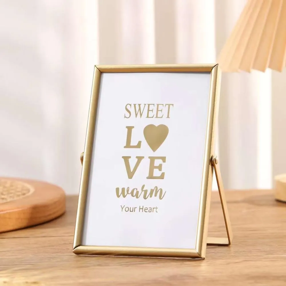 Penny Wise® | Trending Slim Gold Metal Photo Frame | Durable & Tarnish Resistant Gold | Eco Friendly Metal | Classy Looking Desk Accessory | Home & Office Decor | Single Piece (4x6 Inches)