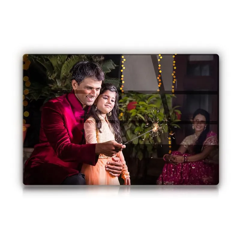 PRINTIAA 3MM-18x12inch-B/Horizontal Personalized Clear Acrylic Wall Mount Frameless Picture Photo Frame For Gifting on Birthday, Anniversary, Corporate and Special Moment