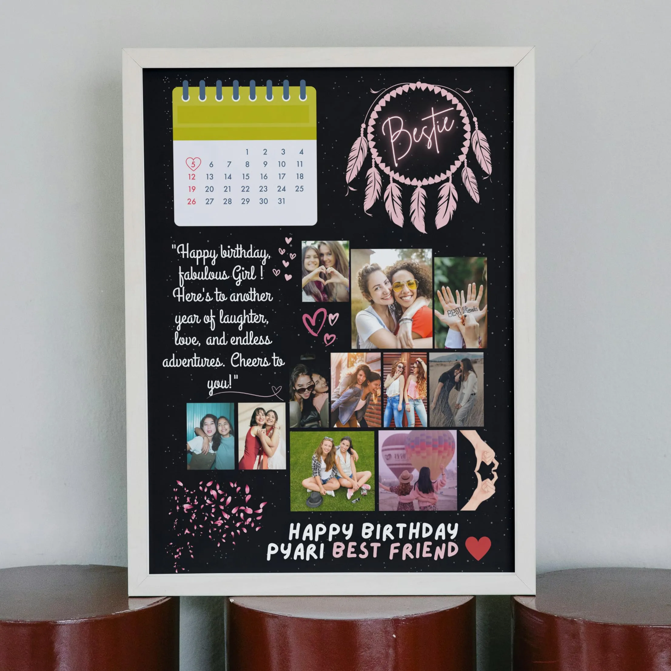 Replix - Customized/Personalized Photo Frame for Gifting- Upload And Customize 15 Photos, Tabletop, Rectangular (Best Friend)