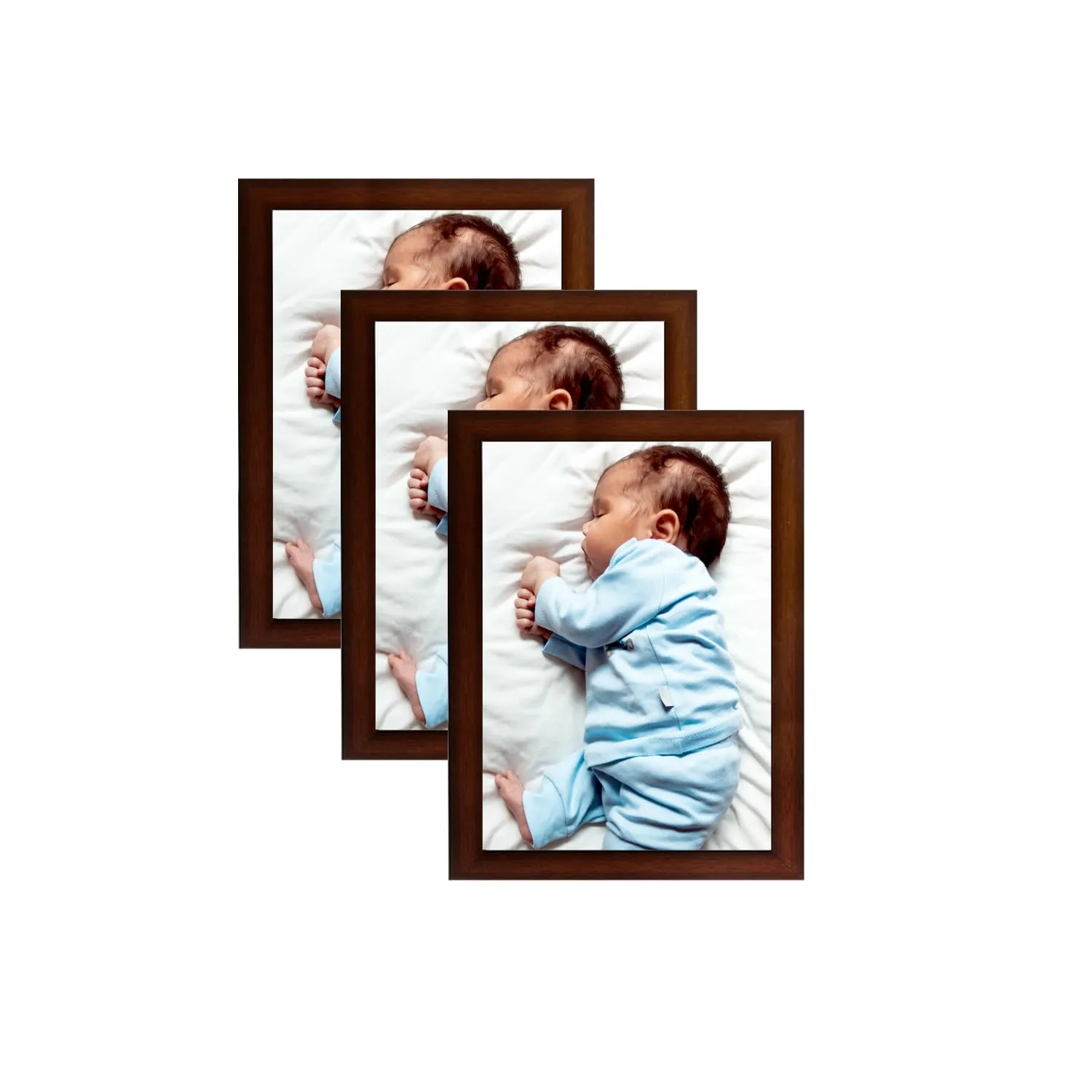 SJM Enterprises Collage Family Photo Frames, Set of 3 Wall Hanging a4 size - BROWN