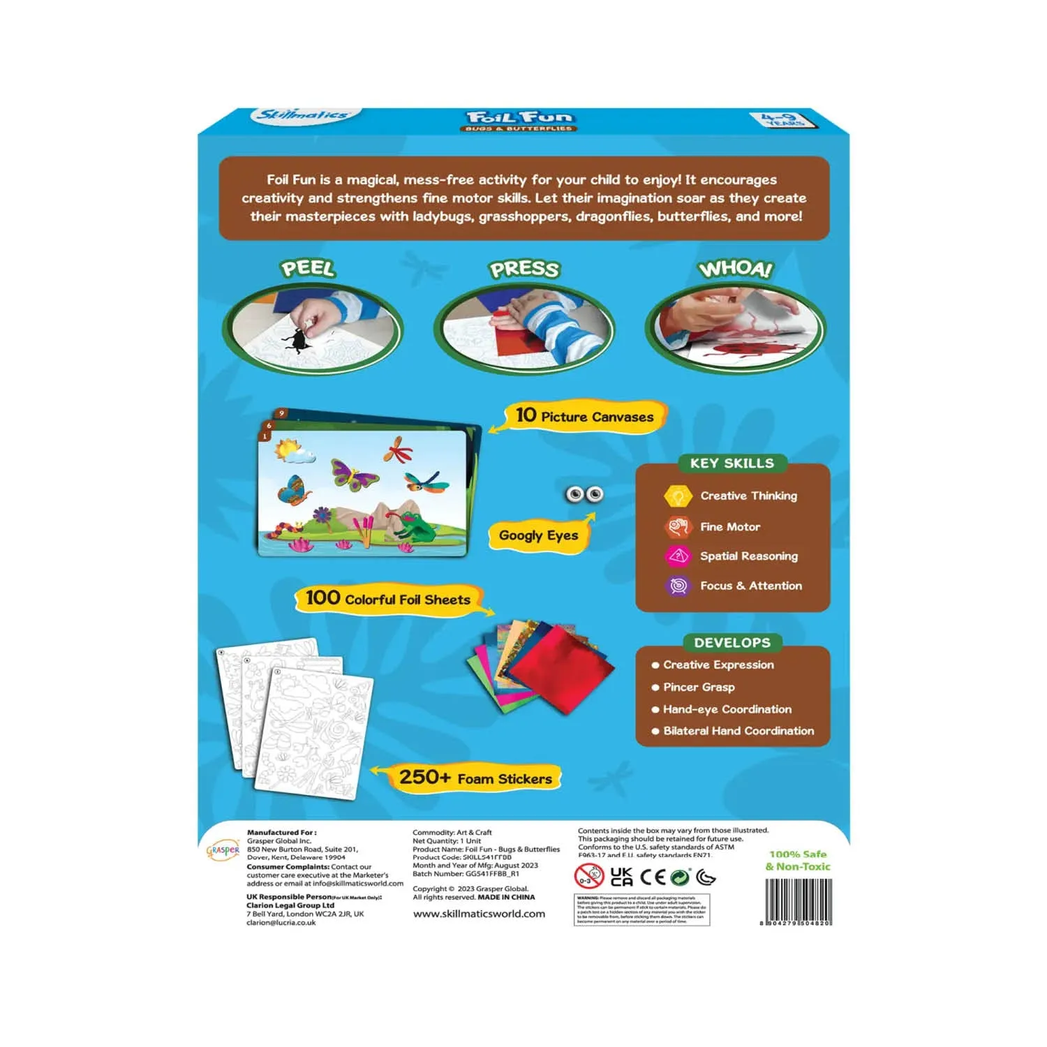 Skillmatics Foil Fun: Bugs & Butterflies No Mess Art Kit (Ages 4-9)