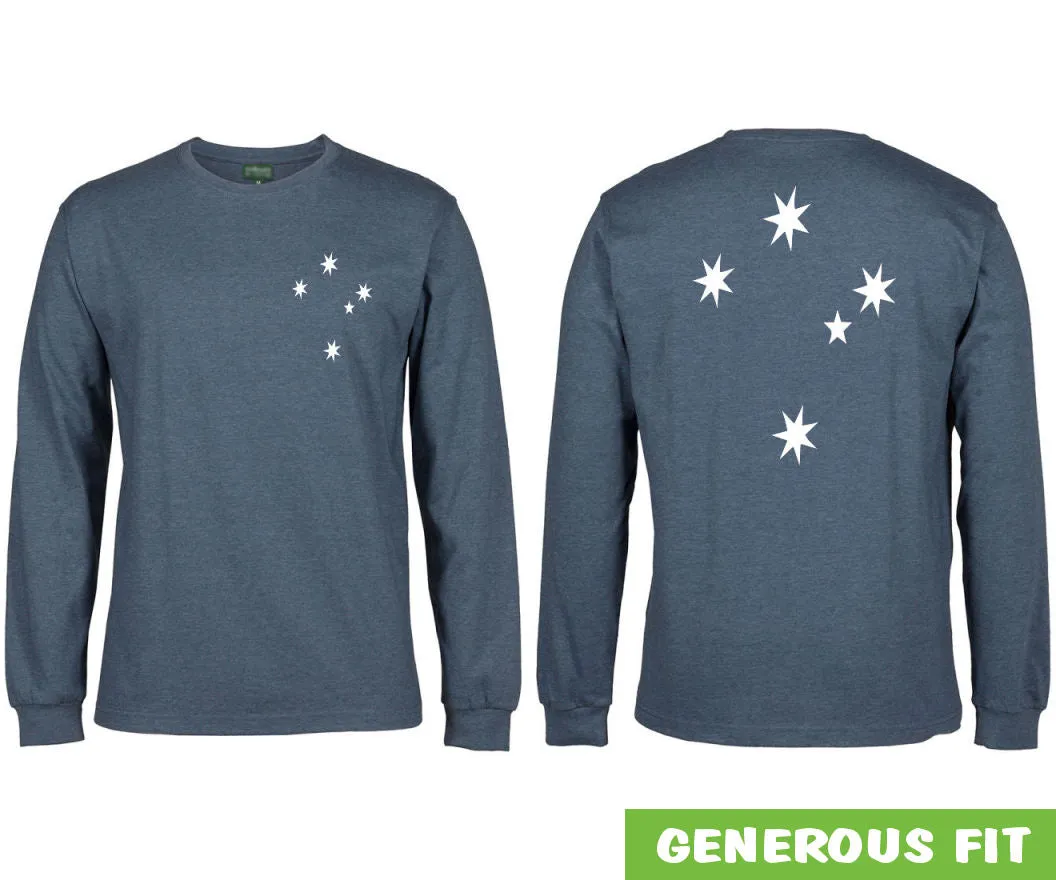 Southern Cross Longsleeve T-Shirt (Double Sided, Denim Marle)