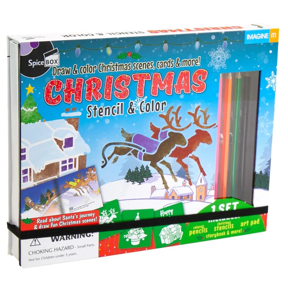 SpiceBox Christmas Stencil & Color Kit