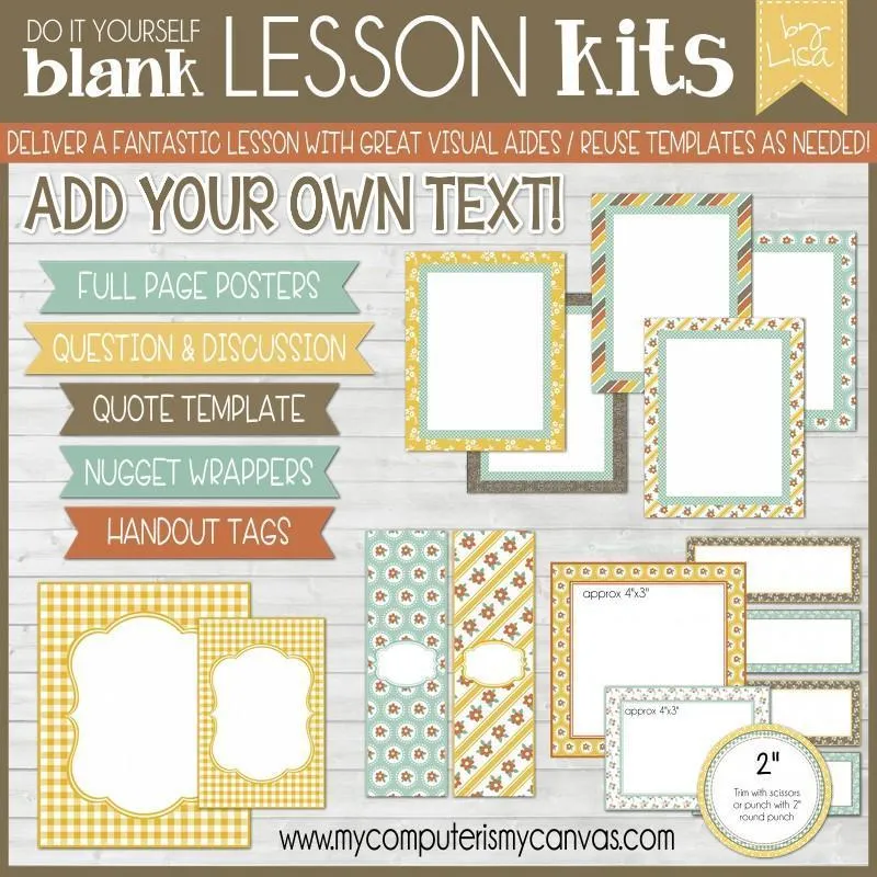 Sunday Lesson Kit #11 {Blank Editable Template} PRINTABLE