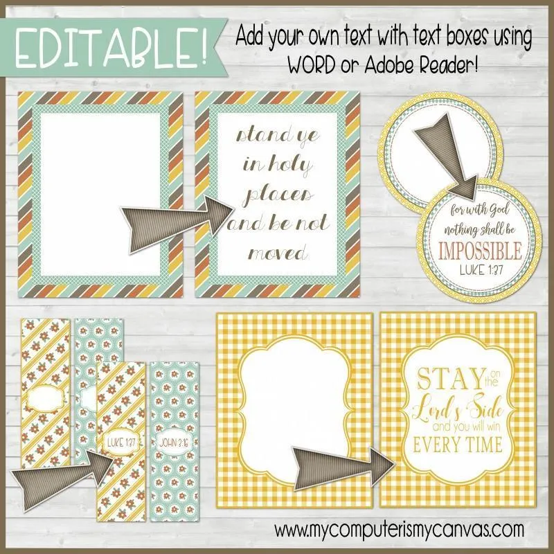 Sunday Lesson Kit #11 {Blank Editable Template} PRINTABLE