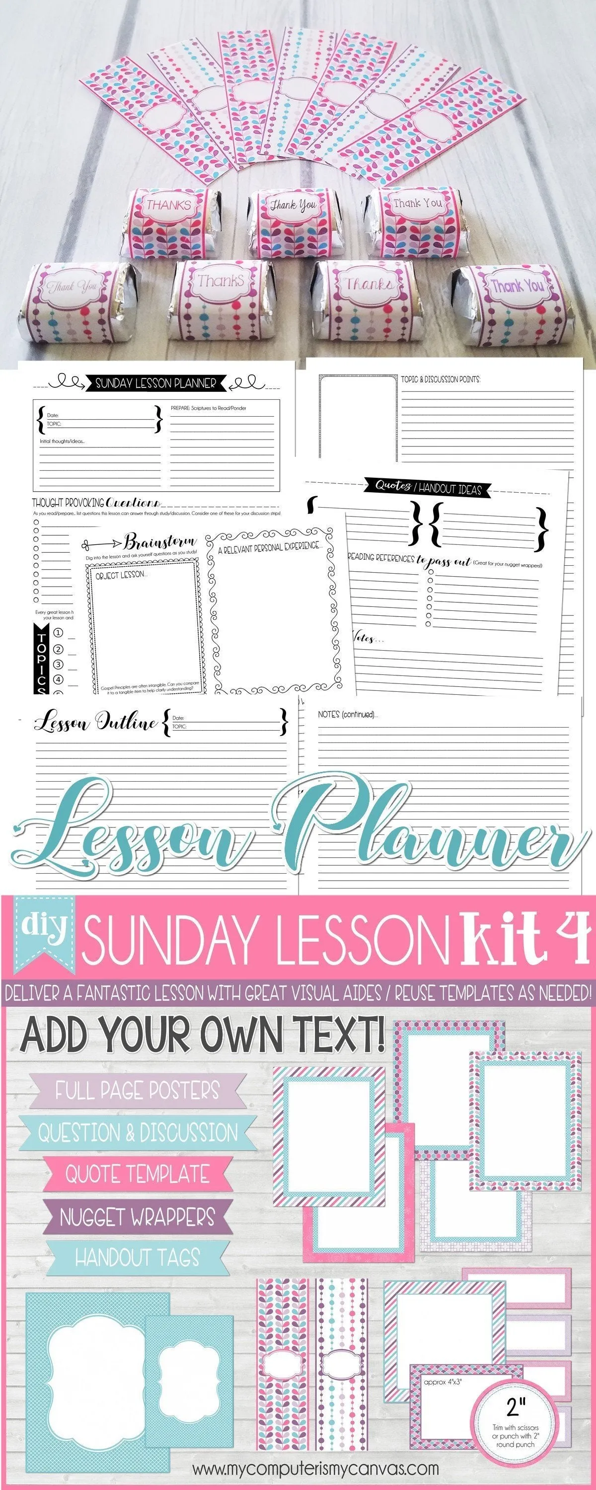 Sunday Lesson Kit #4 {Blank Editable Template} PRINTABLE