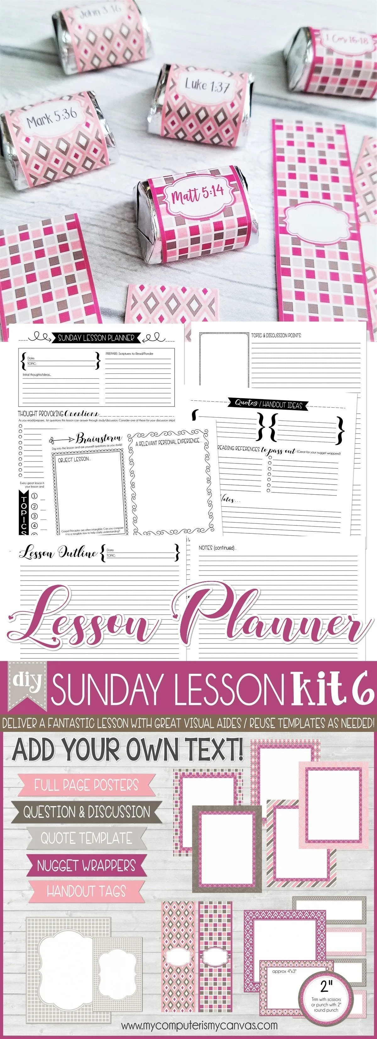 Sunday Lesson Kit #6 {Blank Editable Template} PRINTABLE