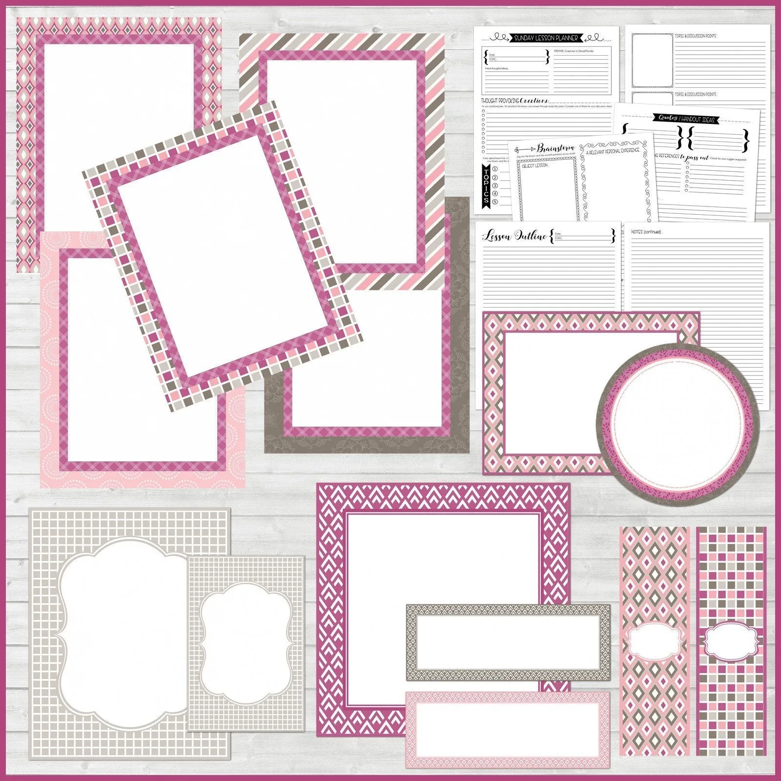 Sunday Lesson Kit #6 {Blank Editable Template} PRINTABLE