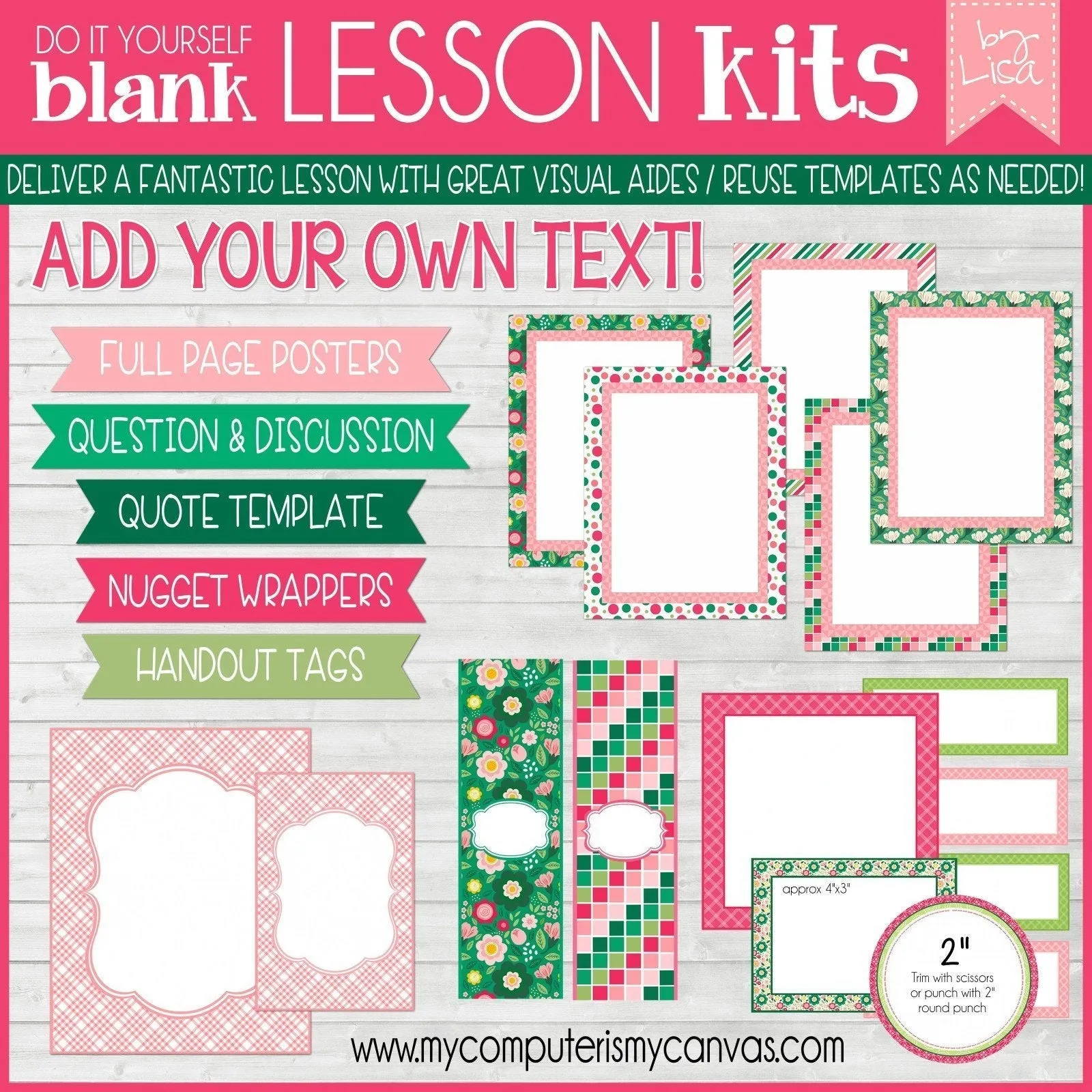 Sunday Lesson Kit #7 {Blank Editable Template} PRINTABLE