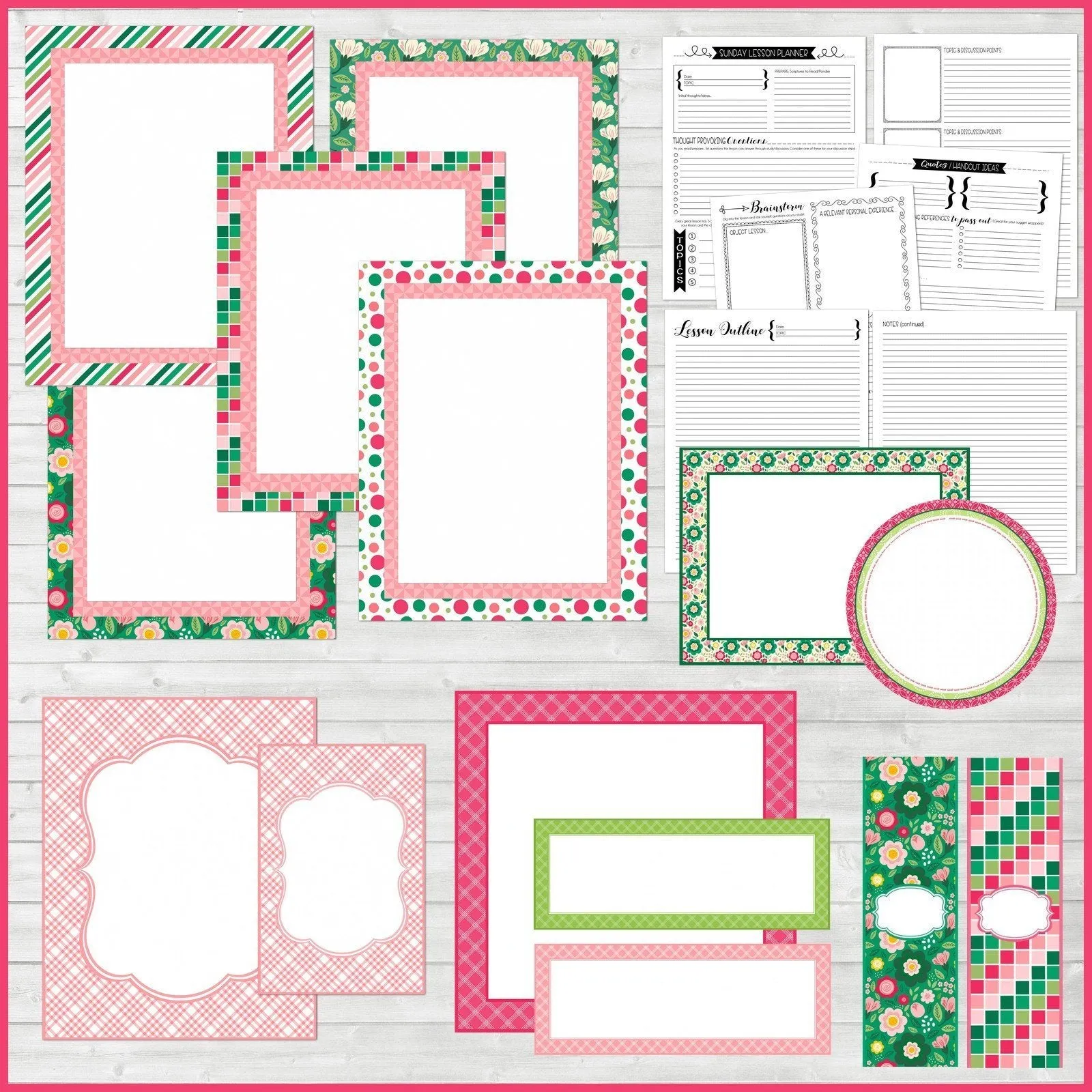 Sunday Lesson Kit #7 {Blank Editable Template} PRINTABLE