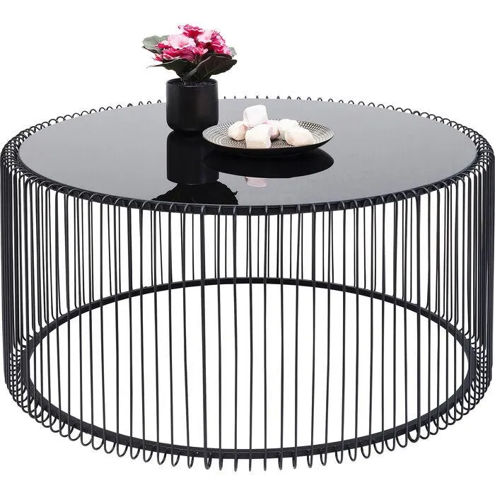 Wire Uno Glass Round Coffee Table