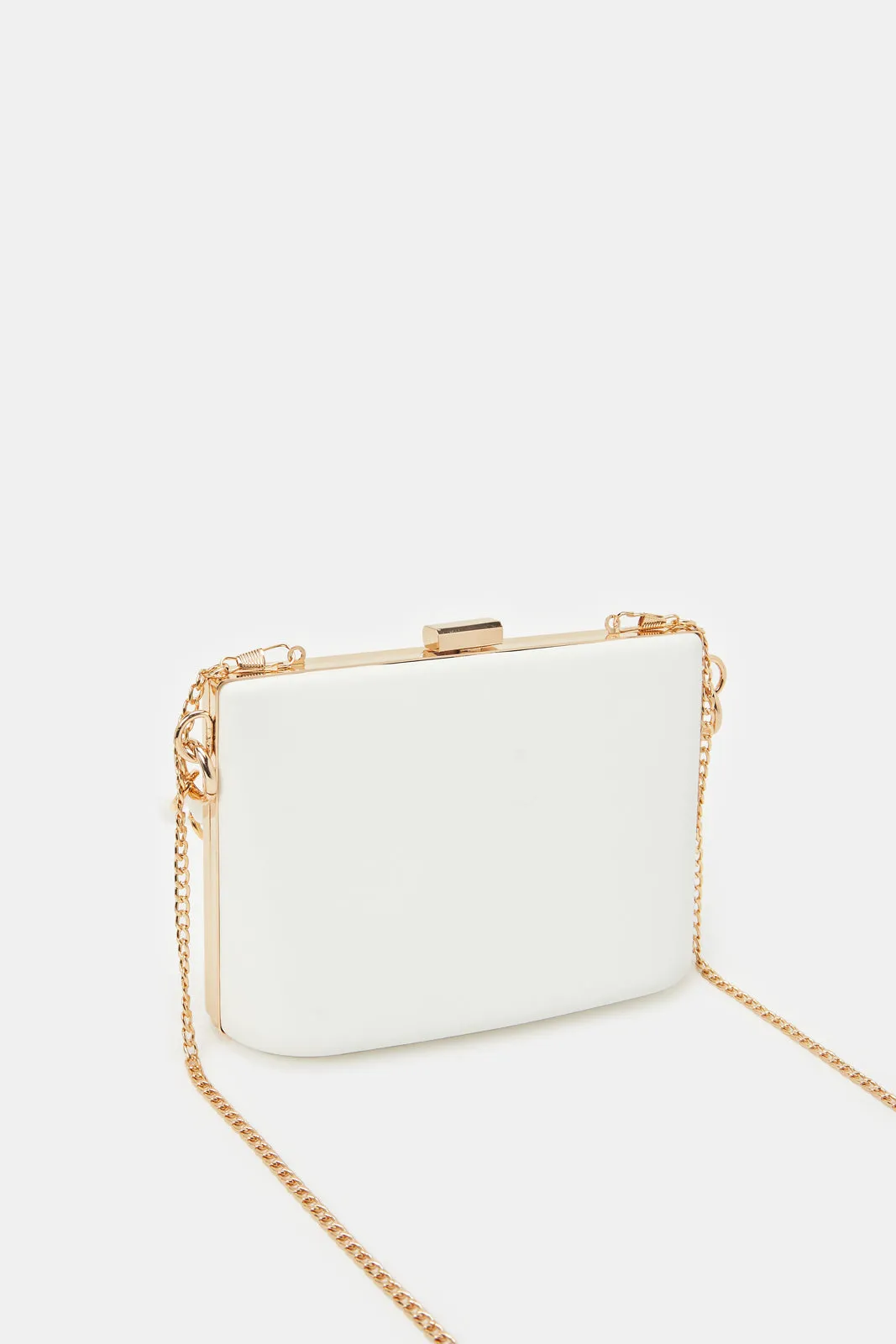 Women White Clutch Bag