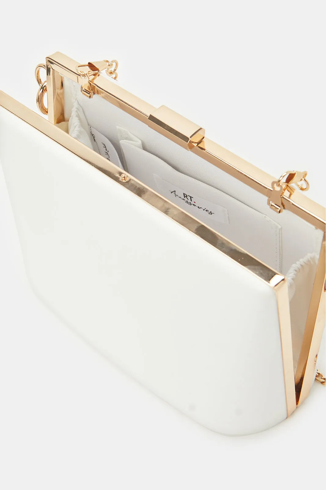 Women White Clutch Bag